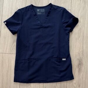 Figs Navy Scrub Top XS